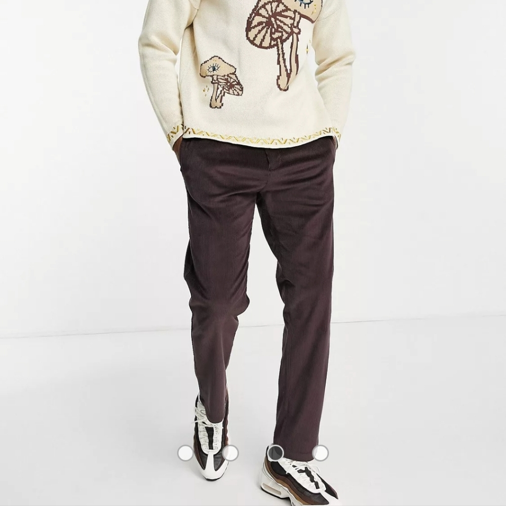 Brand new River Island- men's corduroy, brown, relaxed pants. 34W x 32L
